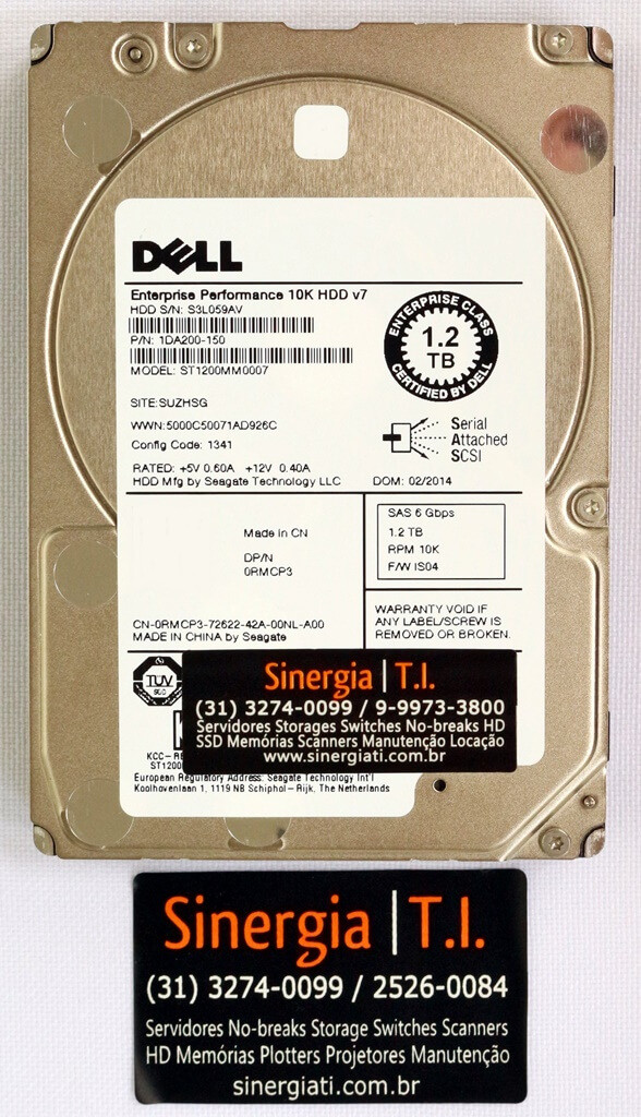 1DA200-150 | HD Dell 1.2TB SAS 6 Gbps 10K RPM SFF 2,5" para Servidor P/N