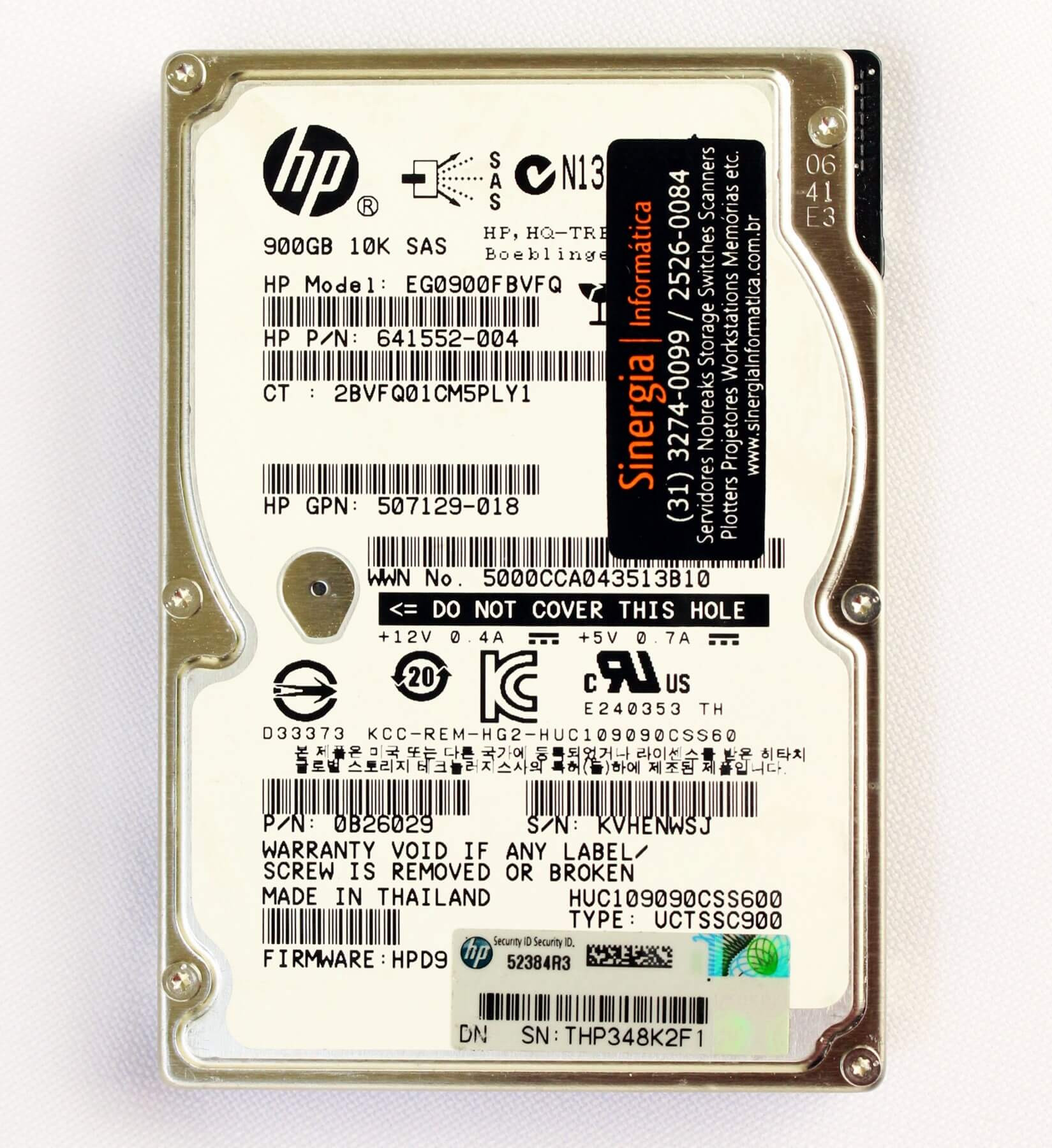 EG0900FBVFQ | HD HPE 900GB SAS 6 Gbps 10K RPM SFF 2,5" SC Enterprise