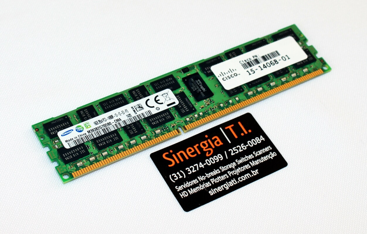 Lot De 12 Barrettes Mémoire Cisco 16 Go DDR3-1866MHz RDIMM 2Rx4, Total 192 Go, ECC, PC3-14900, UCS-EZ7-16GB-MEM