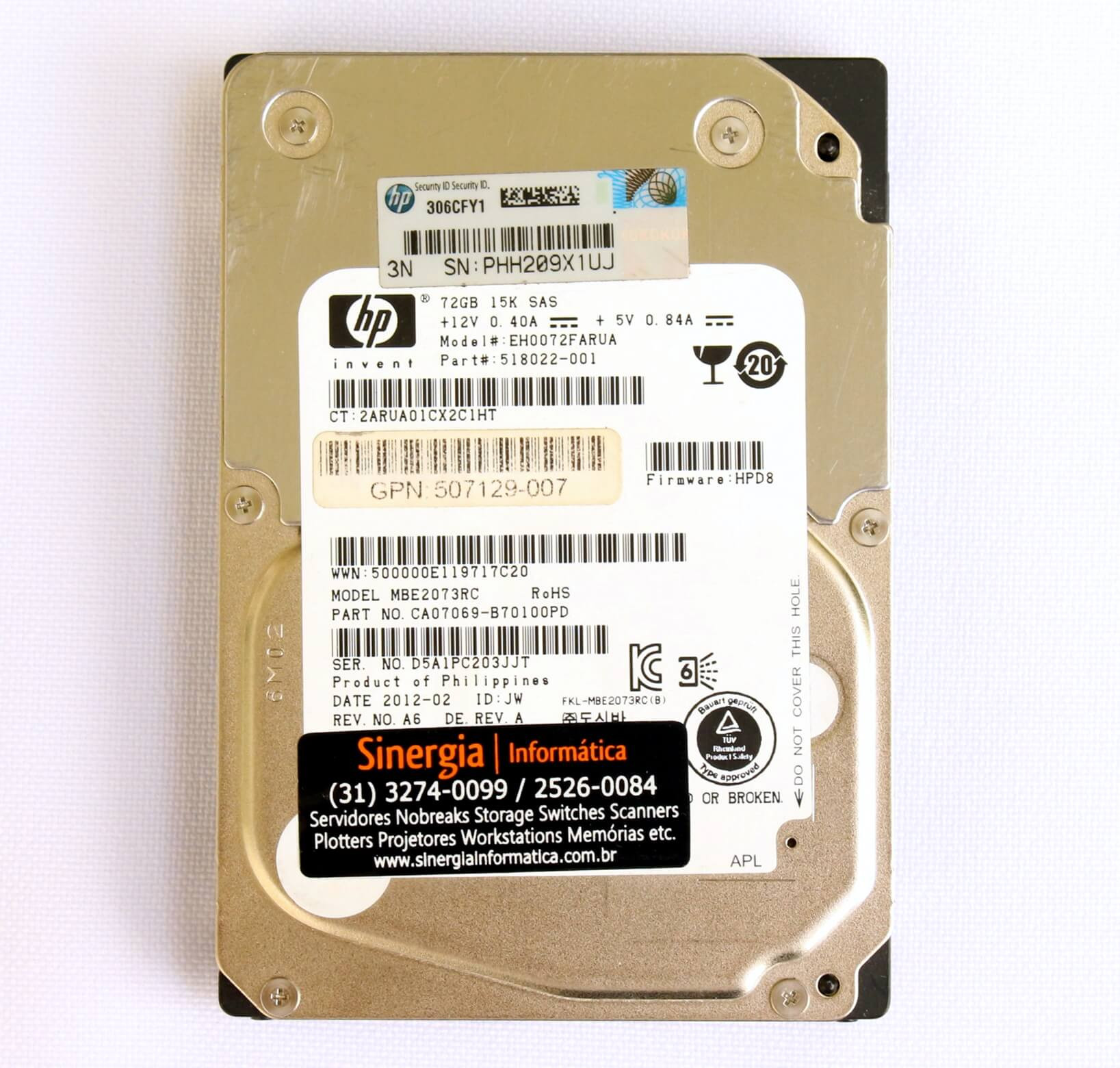HP 512545-B21 72GB 15K SFF Enterprise 6G Disk main image 1