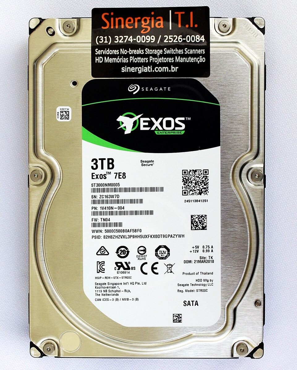 ST3000NM0005 | HD Seagate 3TB SATA 6 Gbps 7.2K RPM LFF 3,5" para ...