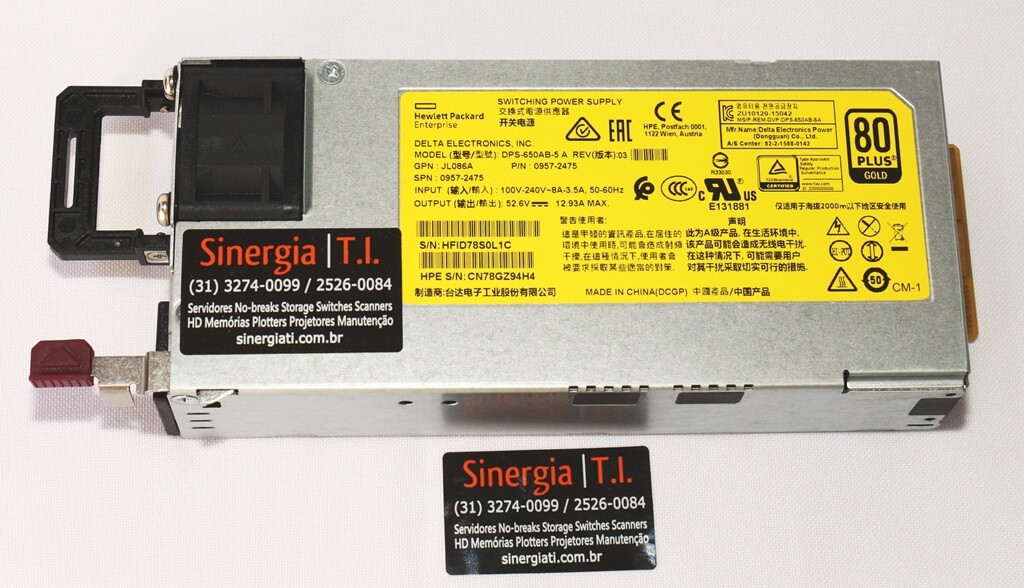 Alimentation électrique Aruba X372 680W 54VDC - Pour Commutateurs Réseau Hewlett Packard Enterprise - Entrée 100-240VAC