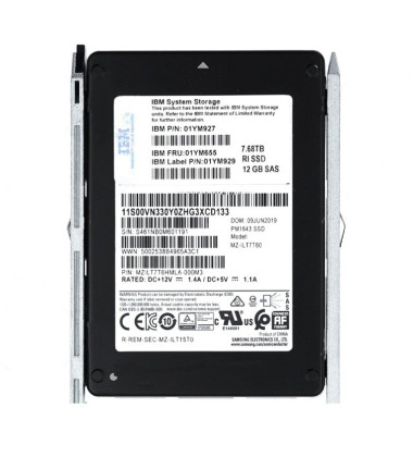 01YM655 SSD 7.68TB SAS 12Gbps 2.5" SFF RI para Storage Storwize V5000 Pronta Entrega