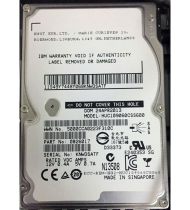 0B26017 HD IBM 600GB SAS 6 Gbps 10K RPM SFF 2,5" para storage Storwize V7000 pronta entrega