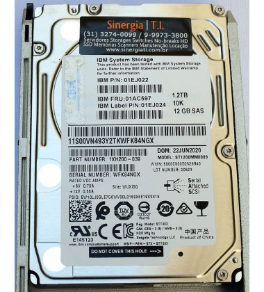 01EJ022 | HD IBM 1.2TB SAS 12 Gbps 10K RPM para Storage V5010E Storwize V5030E P/N: - 4