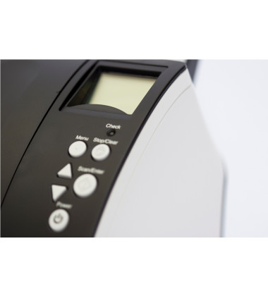 scanner fujitsu fi-7180 foto em close no painel LCD