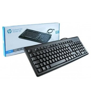 2UN30AA| Teclado HP USB Keyboard 100 preto P/N:entrega