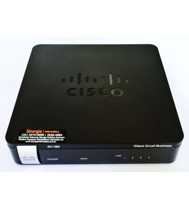 Roteador VPN Cisco RV180-K9-NA - 4 portas RJ45 10/100/1000Mbps / 1 porta (WAN) 10/100/1000Mbps em estoque