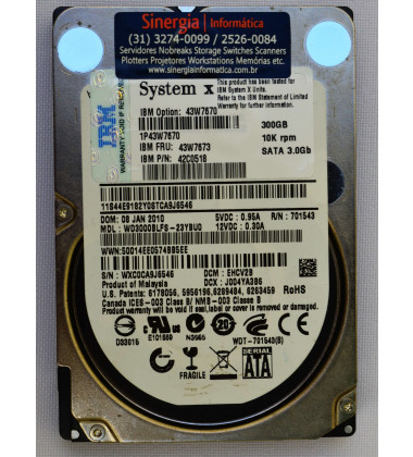 43W7670 HD IBM 300GB SATA 3 Gbps 10K RPM SFF 2,5