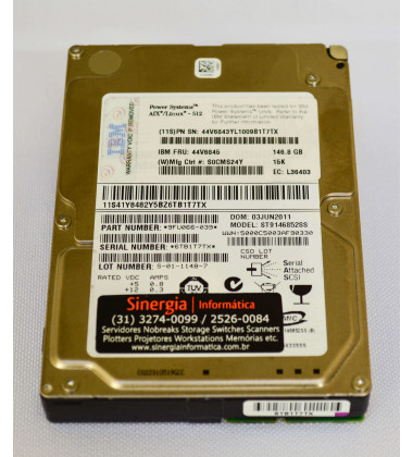 44V6845 HD IBM 146GB SAS 6 Gbps 15K RPM SFF 2,5'' SAS Power Systems AIX/Linux 512n preço
