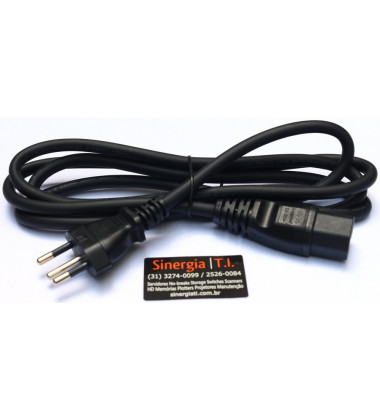 Cabo de Força Dell C15 para NBR 14136 250V 10A 2.8M para Servidor e PC padrão Brasileiro DP/N: 085JK2 e 0UW269 PN: 470-ABDDPronta entrega