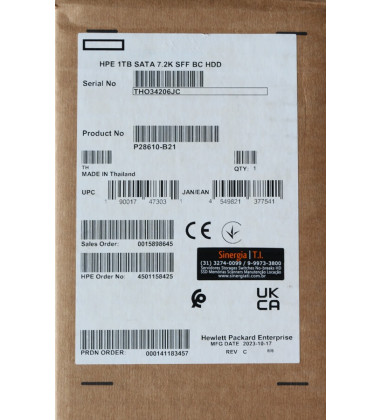 HD 1TB SATA Servidor HPE ProLiant DL385 Gen10 + Plus 6 Gbps 7.2K RPM 2,5