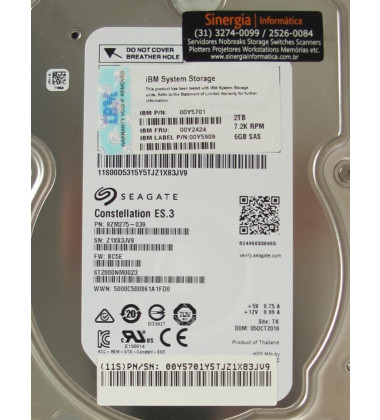 00Y2424 HD 2TB SAS 6Gbs 7.2K RPM 3.5