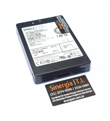 118000634 SSD Dell 7.98TB SAS 12Gbps 2.5" SFF RI Flash Drive para Servidor PowerEdge Pronta Entrega
