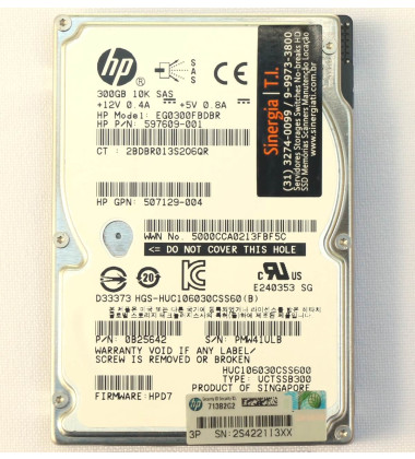 507129-004 HD 300GB 10K RPM SAS 6gbps 2.5