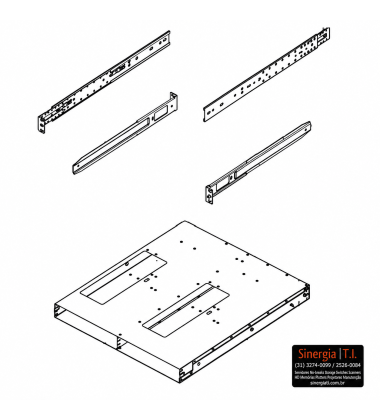 770-BCQZ Kit Bandeja e Trilhos Rack para Switch Dell PowerSwitch S4112-ON Em Estoque