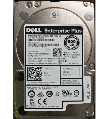 HD Dell 600GB SAS 6Gbps 10K RPM SFF 2,5" para Storage PS6110 e PS4110 pronta entrega