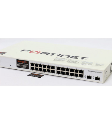 FortiSwitch 424D Switch Fortinet FortiSwitch 424D 24 Portas 10/100/1000 + 2 portas 10 GE SFP+ Gerenciável Camada 2 e 3 em estoque