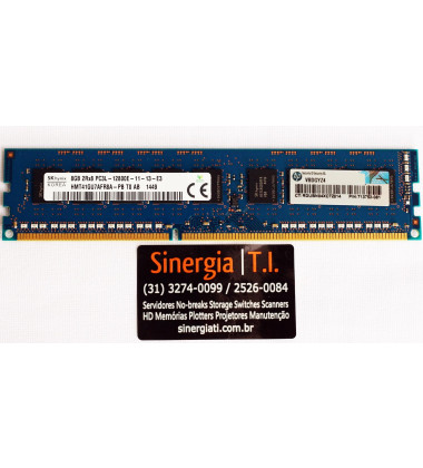 713752-081 Memória RAM HPE 8GB DDR3 2Rx8 PC3L-12800E 1600 MHz ECC UDIMM para Servidor DL160 DL320e DL360e DL360p DL380e DL380p ML310e ML350e ML350p Gen8 em estoque