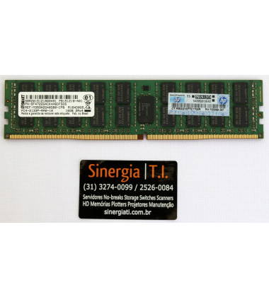 752369-081 Memória HPE 16GB (1x16GB) Dual Rank x8 DDR4-2133 para Servidores DL120 DL160 DL180 DL360 DL380 DL560 DL580 ML110 ML150 ML350 Gen9 frontal