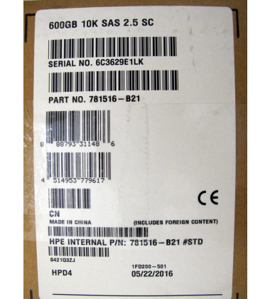 HD HPE 600GB SAS 12 Gbps 10K RPM SFF 2,5