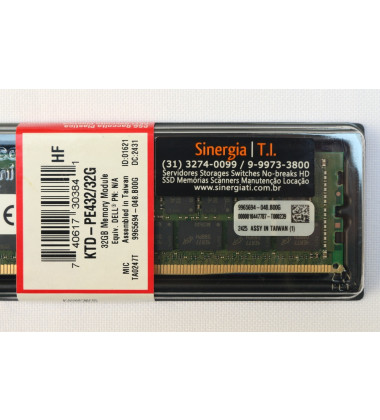 Memória Kingston 32GB DDR4 3200MTps ECC Registered DIMM para Servidor Dell PowerEdge Envio Imediato