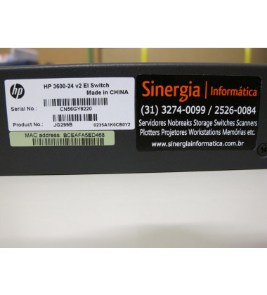 JG299A Switch HPE FlexNetwork 3600 24 portas v2 EI peça do fabricante
