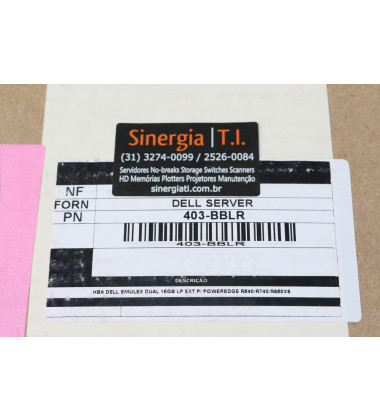 0RXNT1 HBA Dell Emulex Dual 16Gbps LPe31000 LPe32000 16/32Gb Fibre Channel DP/N Em Estoque