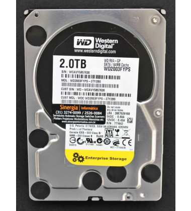 WD2003FYPS HD Western Digital 2TB SATA 3 Gbps 7.2K RPM LFF 3,5