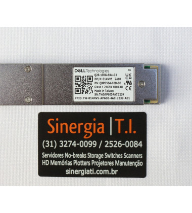 014NV5 Transceptor Óptico 100GbE QSFP28 SR4 MPO MMF para Switch Dell PowerSwitch Envio Imediato