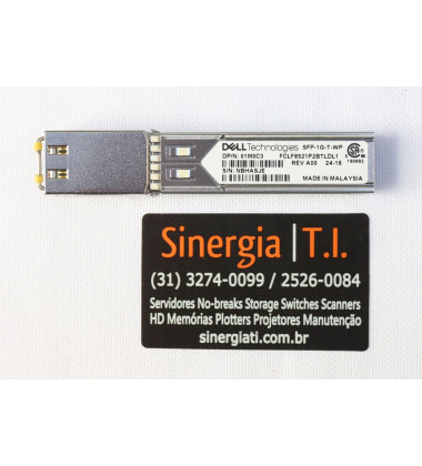 407-BBOS Transceptor Óptico 1.25GbE RJ-45 SFP 1000BASE-T para Switch Dell PowerEdge Envio Imediato
