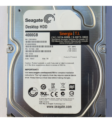 ST4000DM000 HD Seagate 4TB SATA 6Gbps 5900RPM 64MB 3.5