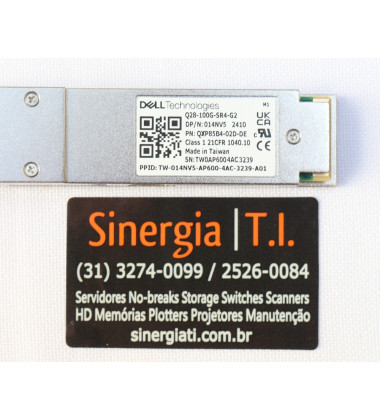407-BBWV Transceptor 100GbE QSFP28 SR4 MPO MMF No FEC para Switches Dell PowerSwitch Em Estoque