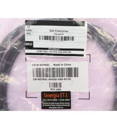 470-AATP Cabo 12Gb HD-Mini SAS SFF-8644 2 Metros para Servidores Dell PowerEdge Em Estoque