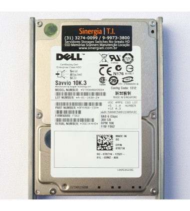 ST9300603SS HD Dell Savvio 10K.3 300GB SAS 6Gbps 10K RPM para Servidor Dell PowerEdge Em Estoque