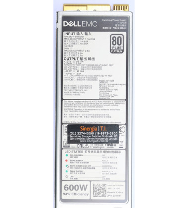 03THTT Fonte Switching Power Supply 600W AC Platinum para Servidor Dell PowerEdge Envio Imediato