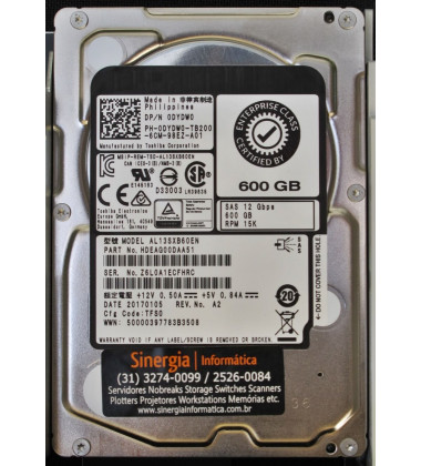 HDEAG00DAA51 HD Toshiba 600GB SAS 12 Gbps 15K RPM LFF 3,5" para Servidor AL13SXB60EN pronta entrega