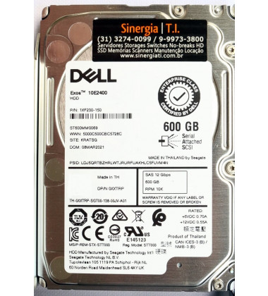 0XXTRP HD Dell 600GB SAS 12 Gbps 10K RPM SFF 2,5