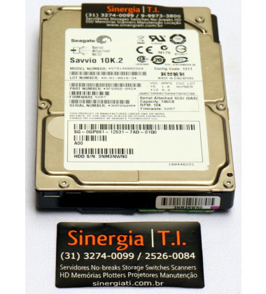 9F6066-042 HD Seagate 146GB SAS 3 Gbps 15K RPM SFF 2,5" SCSi Savio 10K.2 P/N pronta entrega