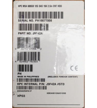 787642-001 HD HPE 600GB SAS 12 Gbps 15K RPM SFF 2,5