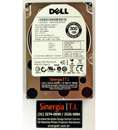 0CWHNN HD Dell 300GB SAS 6 Gbps 10K RPM SFF 2,5