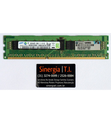 713983-B21 Memória RAM HP 8GB 1Rx4 PC3-12800R DDR3-1600 MHz ECC Registrada para Servidor DL160 DL360e DL360p DL380e DL380p DL580 ML350e ML350p Gen8 pronta entrega
