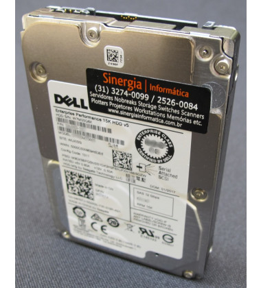 400-APGL HD Dell 900GB SAS 12 Gbps 15K RPM para Servidor 512n SSF 2.5" NMJD8 pronta entrega