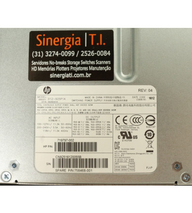 Spare P/N:758468-001 Fonte de Alimentação para Workstation HP modelo Z640 925W envio imediato