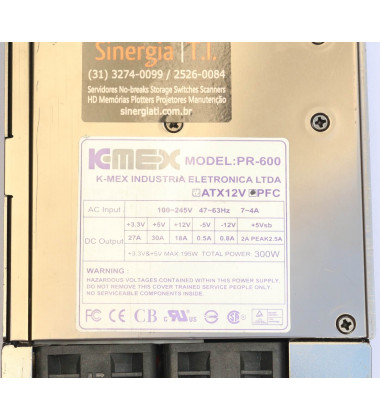 PR-600 Fonte K-MEX 300W ATX12V PFC para Servidor Model: envio imediato