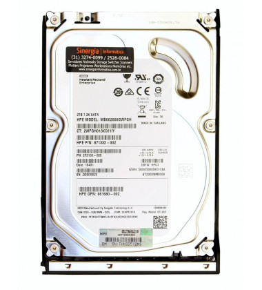 861681-B21 HPE 2TB SATA 6G Midline 7.2K LFF 3.5" LP 1yr Wty Digitally Signed Firmware HDD pronta entrega