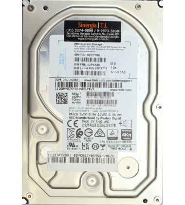 02PX774 HD IBM 8TB SAS 12 Gbps 7.2K RPM LFF 3,5