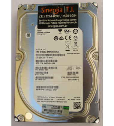 846524-B21 HD HPE 1TB SAS 12 Gbps 7.2K RPM LFF 3,5