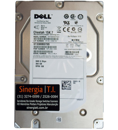 HD Dell 300GB SAS 6 Gbps 15K RPM LFF 3,5" Hot-swap para Storage MD3200 M1000e MD1120 MD1220 MD3220i MD3620i pronta entrega