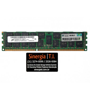 Memória RAM HPE 16GB Para Servidor DL165 G7 Dual Rank x4 PC3-12800R DDR3-1600 MHz ECC em estoque